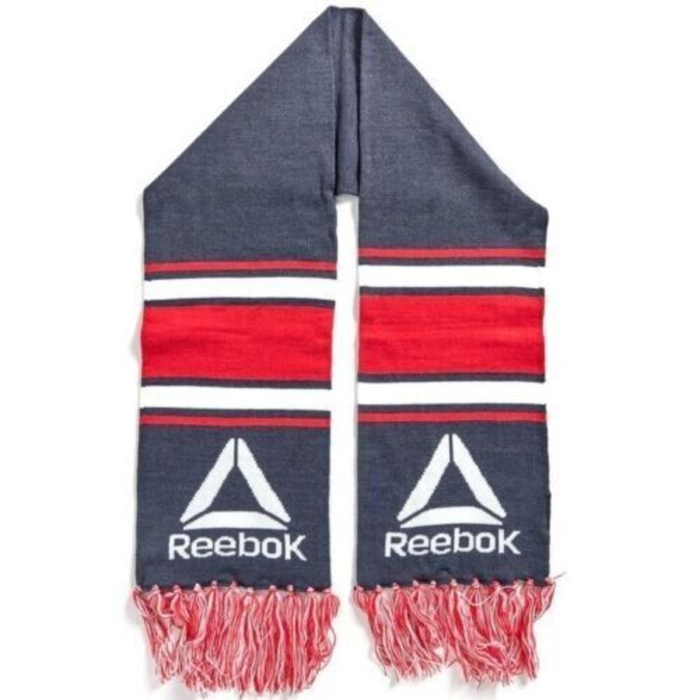 Reebok Rally Scarf Red White Blue Navy Logo NEW Winter Wrap Around One Size OSFM - Picture 2 of 6